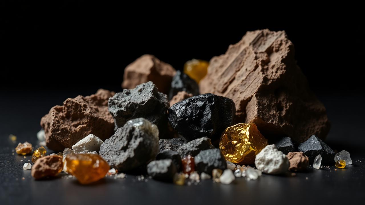 Raw mineral ores
